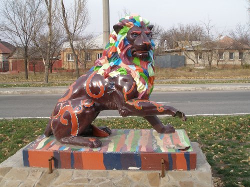 Так первоначально выглядел "Писанковый лев". Фото: tisk.org.ua