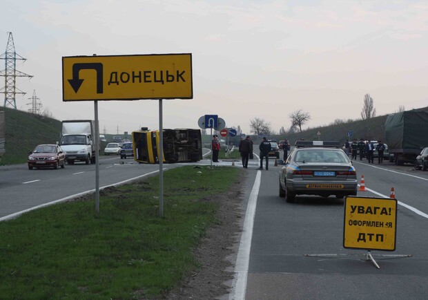 Водитель с места происшествия уехал. Фото: ГАИ Донецкой области