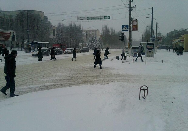 Снегопад в Луганске. Фото: lugansk.co.ua